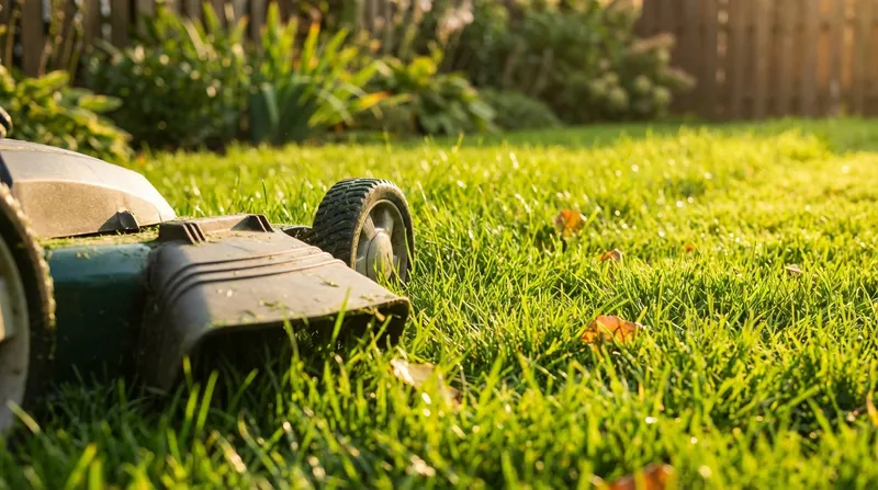 Gepflegter Rasen wird im Sommer gemäht
