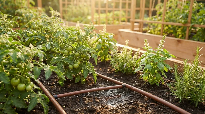 Tropfbewässerung im Gemüsebeet